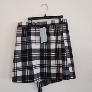 🏷ANTONTO MELANI Georgie Woven Brushed Plaid Fringe High Rise